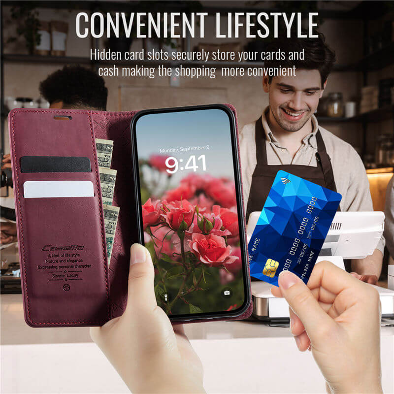 CaseMe iPhone 12 Mini Magnetic Wallet Case with RFID Protection