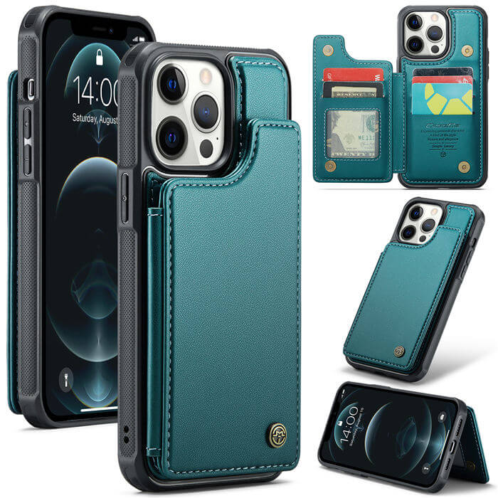 CaseMe iPhone 12 Pro Max RFID Blocking Card Holder Case Green