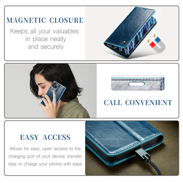 CaseMe iPhone 13 Wallet Kickstand Magnetic Flip Case