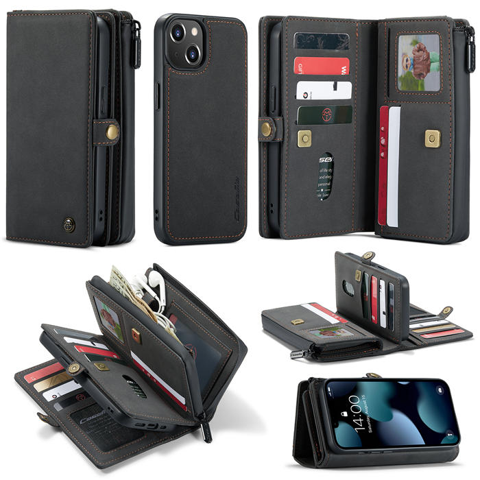 CaseMe iPhone 13 Multi-Functional Wallet Case Black