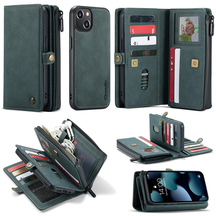 CaseMe iPhone 13 Multi-Functional Wallet Case Blue