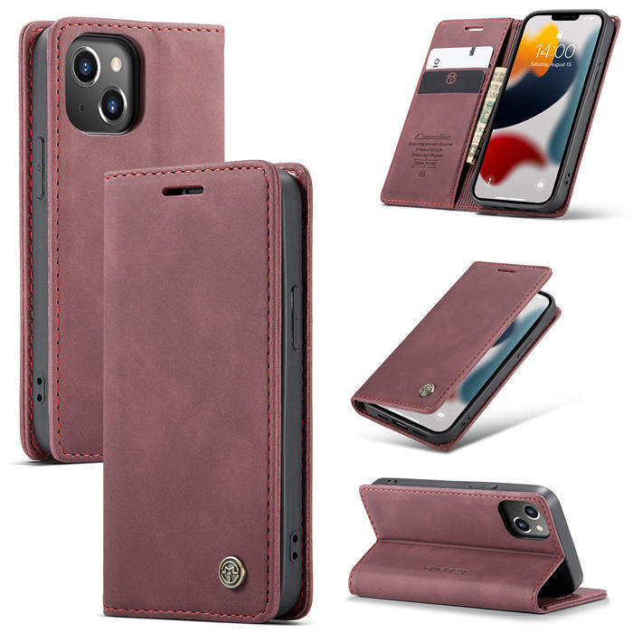 CaseMe iPhone 13 Mini Wallet Kickstand Magnetic Flip Case Red