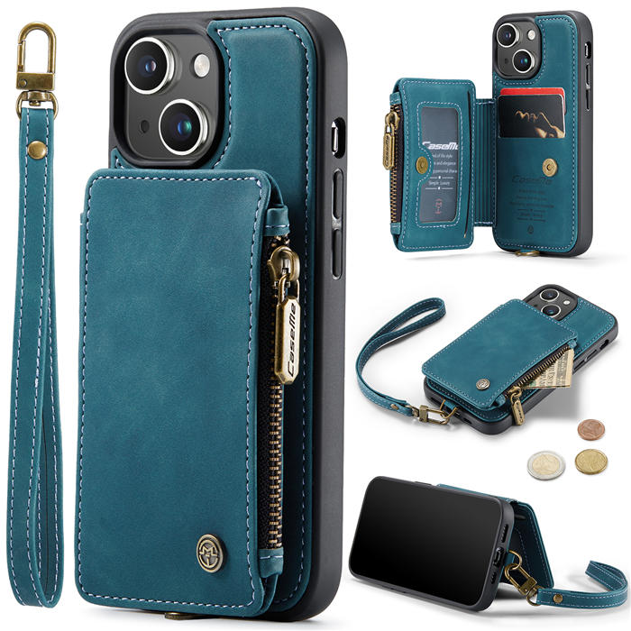 CaseMe iPhone 13 Mini Wallet RFID Blocking Case Blue