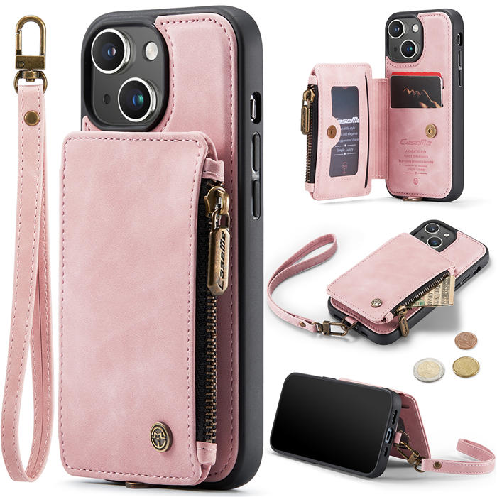 CaseMe iPhone 13 Wallet RFID Blocking Case Pink