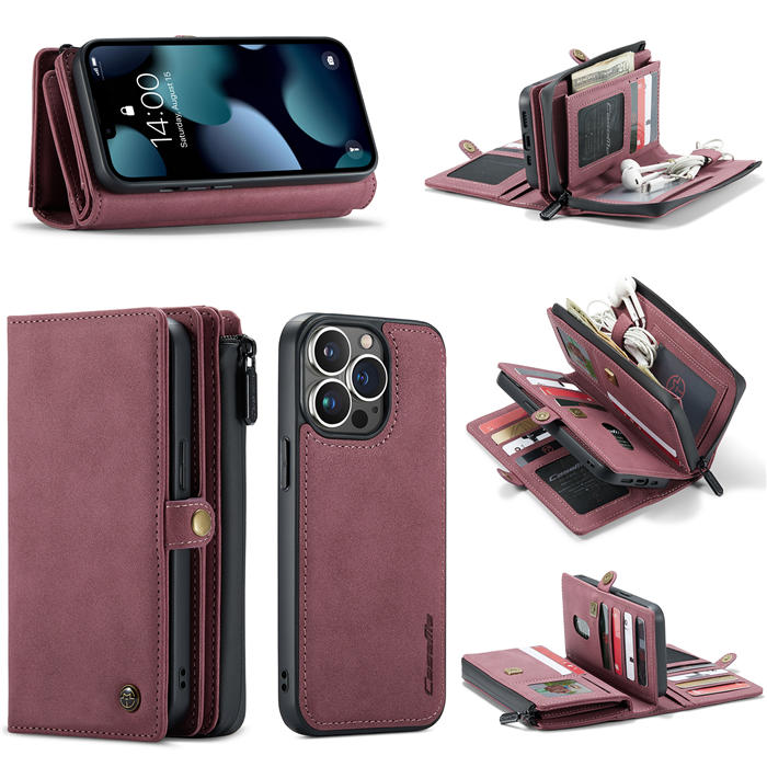 CaseMe iPhone 13 Pro Multi-Functional Wallet Case Red
