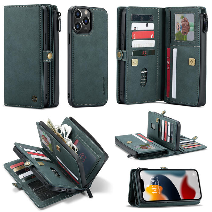 CaseMe iPhone 13 Pro Max Multi-Functional Wallet Case Blue