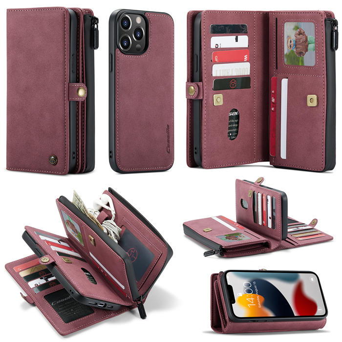CaseMe iPhone 13 Pro Max Multi-Functional Wallet Case Red