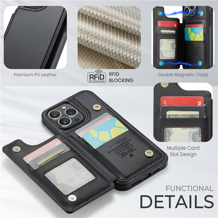 CaseMe iPhone 13 Pro Max RFID Blocking Card Holder Case