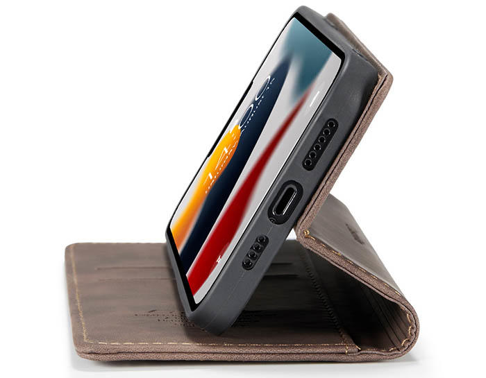 CaseMe iPhone 13 Pro Max Wallet Kickstand Magnetic Flip Leather Case