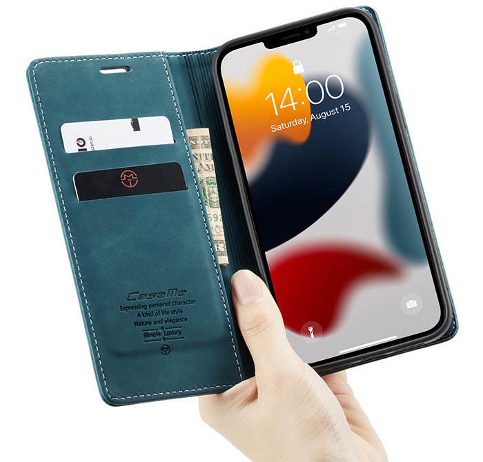 CaseMe iPhone 13 Wallet Kickstand Magnetic Flip Leather Case