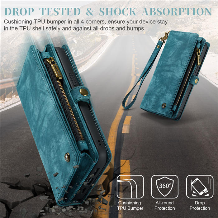 CaseMe iPhone 14 Plus Zipper Wallet Magnetic Detachable 2 in 1 Case