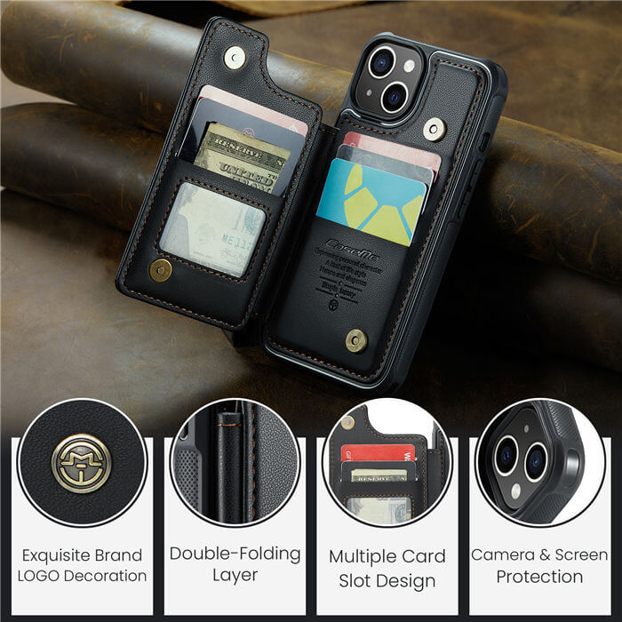 CaseMe iPhone 14 Plus RFID Blocking Card Holder Case