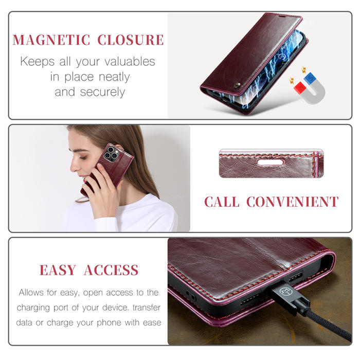 CaseMe iPhone 14 Pro Wallet Kickstand Magnetic Flip Case