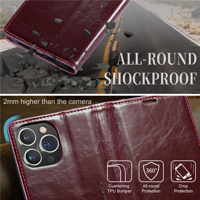 CaseMe iPhone 14 Pro Max Wallet Kickstand Magnetic Flip Case