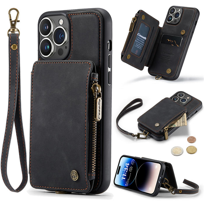 CaseMe iPhone 14 Pro Max Wallet RFID Blocking Case Black