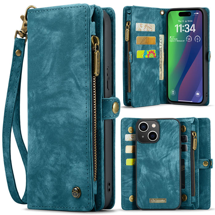 CaseMe iPhone 15 Plus Wallet Case with Wrist Strap