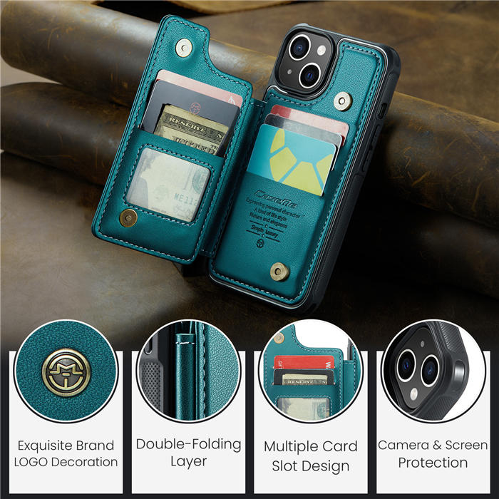 CaseMe iPhone 15 Plus RFID Blocking Card Holder Case
