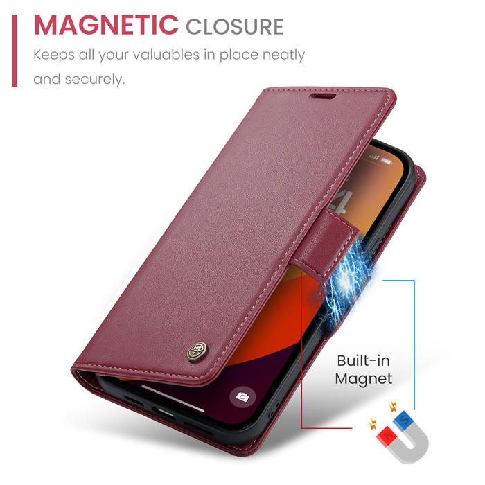 CaseMe iPhone 15 Pro Wallet RFID Blocking Case