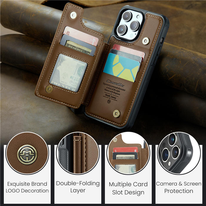 CaseMe iPhone 15 Pro RFID Blocking Card Holder Case