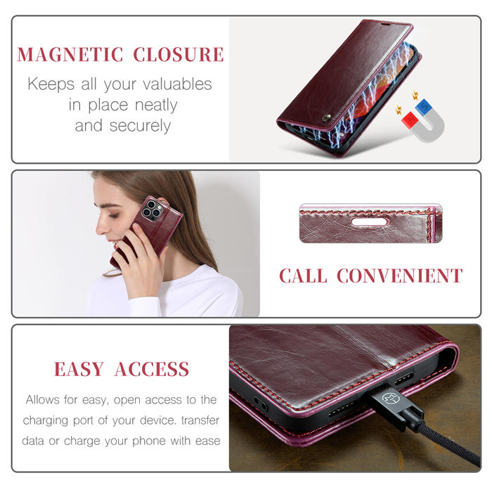 CaseMe iPhone 15 Pro Max Luxury Wallet Magnetic Case