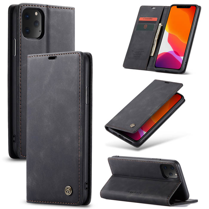 CaseMe iPhone 11 Pro Wallet Kickstand Magnetic Flip Case Black - Click Image to Close