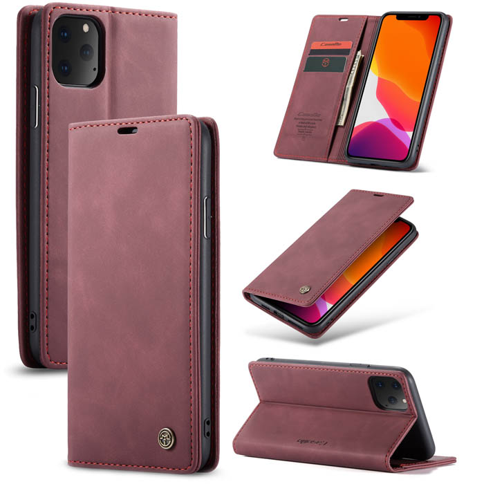 CaseMe iPhone 11 Pro Wallet Kickstand Magnetic Flip Case Red