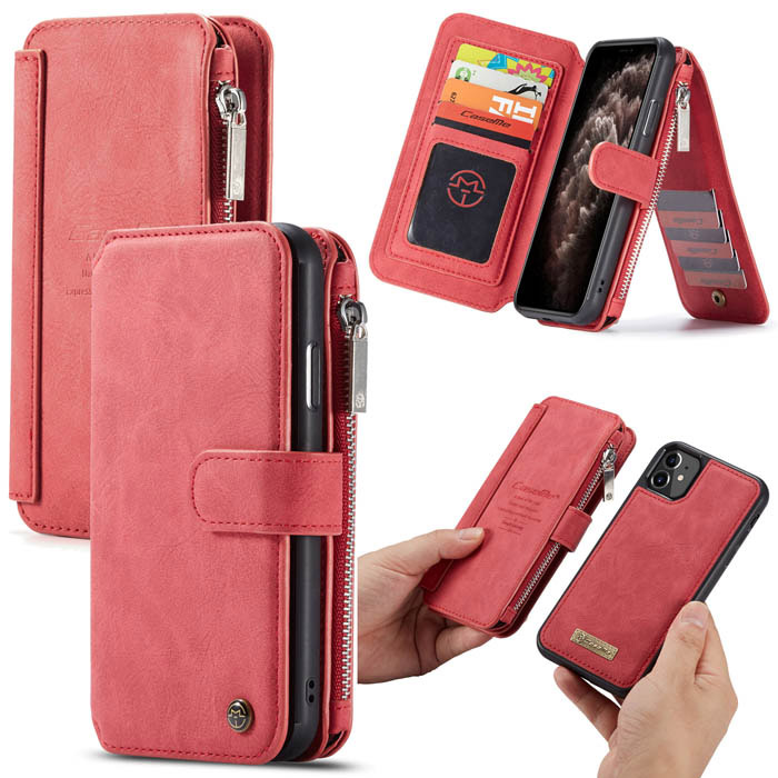 CaseMe iPhone 11 Wallet Magnetic Detachable 2 in 1 Case Red