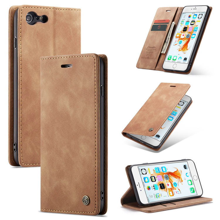 CaseMe iPhone 6 Plus/6s Plus Wallet Magnetic Stand Case Brown - Click Image to Close