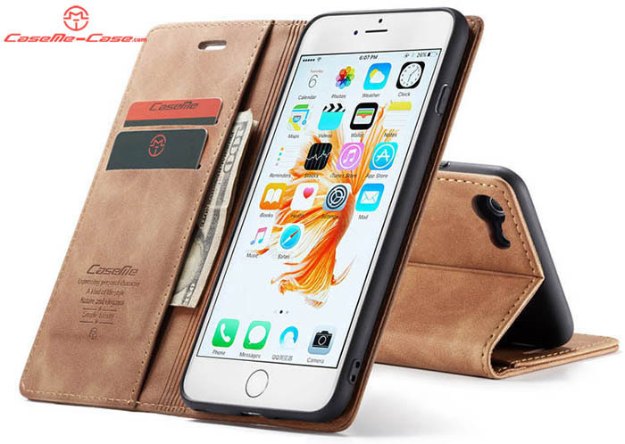 CaseMe iPhone 6 Plus/6s Plus Retro Wallet Kickstand Magnetic Flip Leather Case