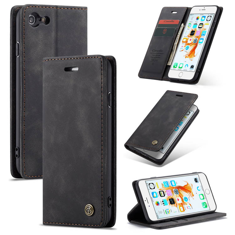 CaseMe iPhone 6/6s Wallet Kickstand Magnetic Flip Case Black