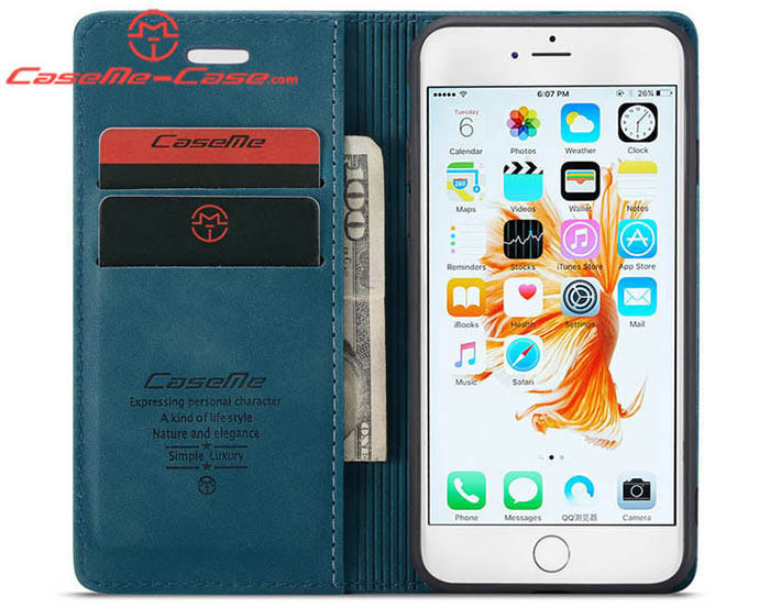 CaseMe iPhone 6/6s Retro Wallet Kickstand Magnetic Flip Leather Case