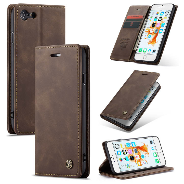 CaseMe iPhone 6/6s Wallet Kickstand Magnetic Flip Case Coffee