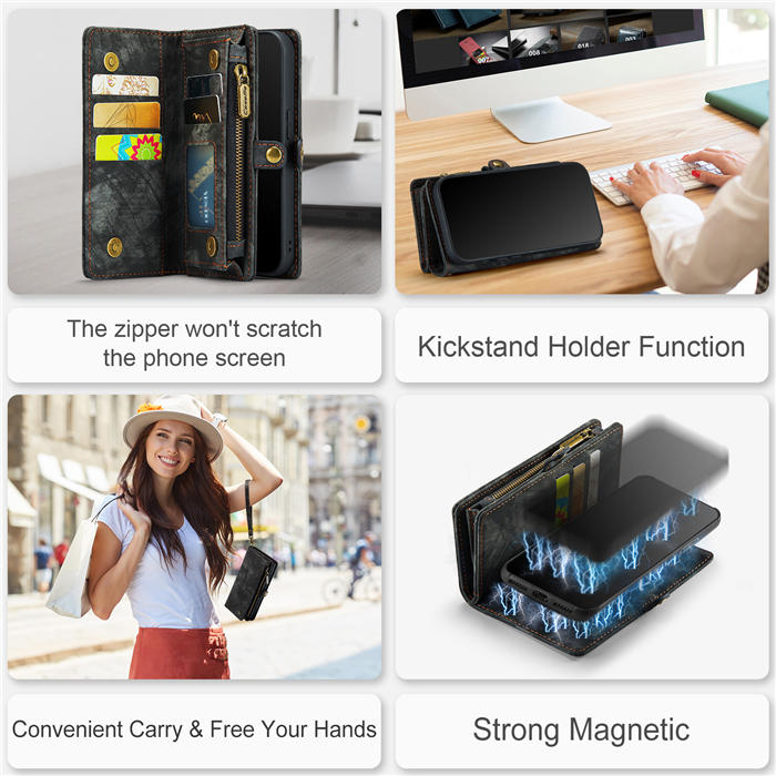 CaseMe iPhone 8 Plus Wallet Case with Wrist Strap