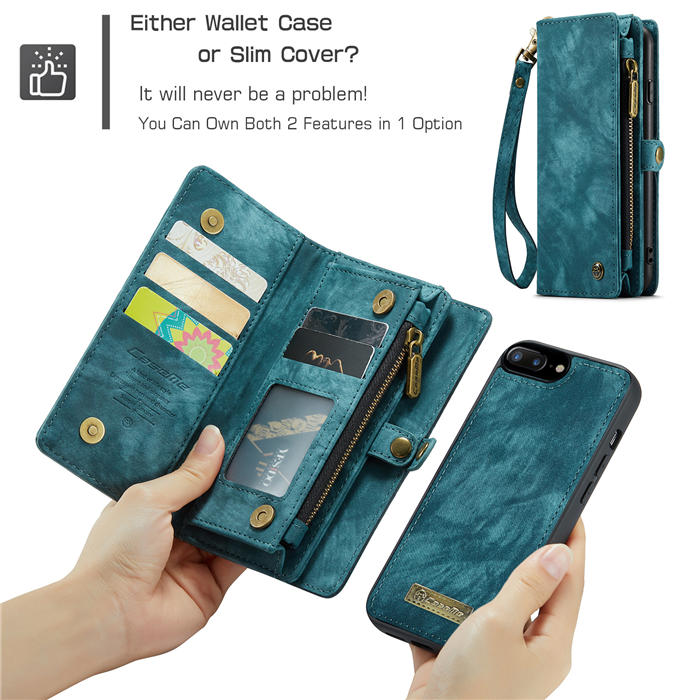 CaseMe iPhone 8 Plus Wallet Case with Wrist Strap