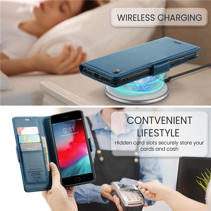 CaseMe iPhone 7 Plus/8 Plus Wallet RFID Blocking Magnetic Buckle Case