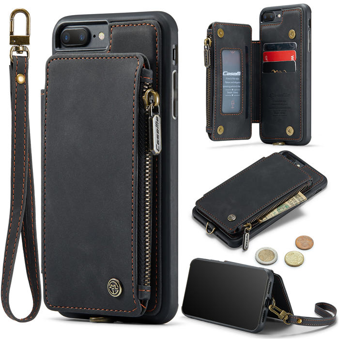 CaseMe iPhone 7 Plus Wallet RFID Blocking Case Black