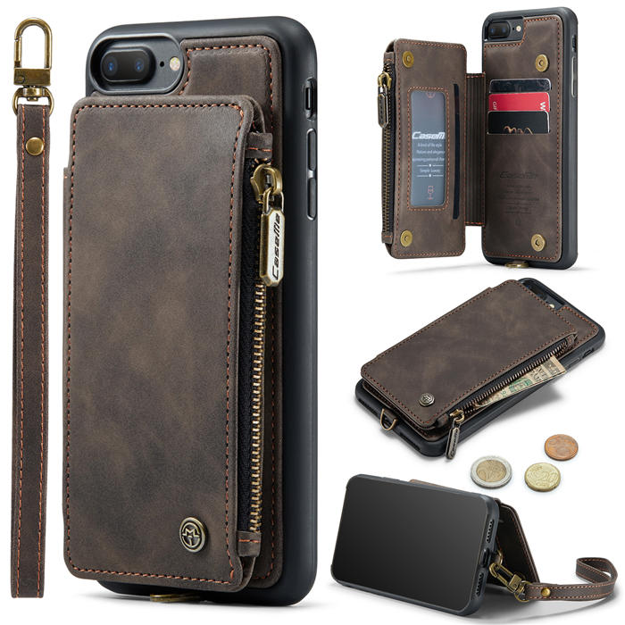 CaseMe iPhone 7 Plus Wallet RFID Blocking Case Coffee