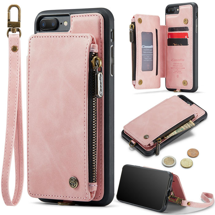 CaseMe iPhone 7 Plus Wallet RFID Blocking Case Pink