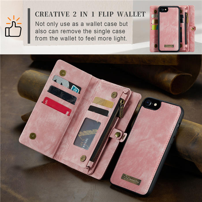 CaseMe iPhone SE 2020/SE 2022 Wallet Case with Wrist Strap