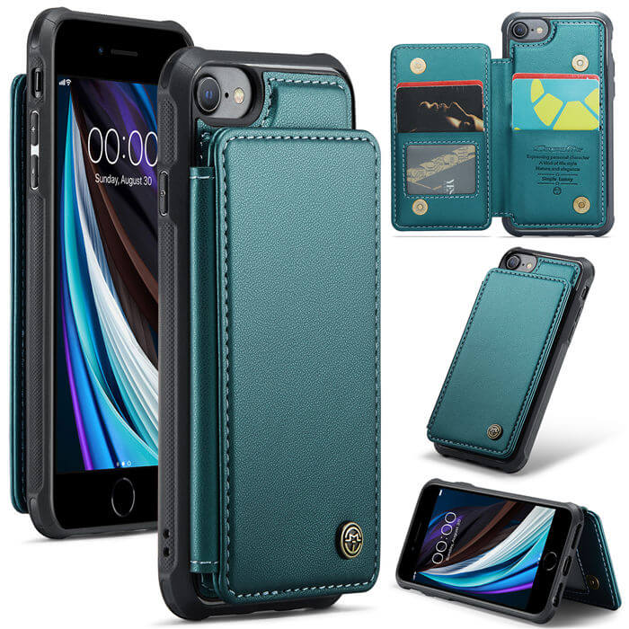 CaseMe iPhone 7/8/SE 2020/SE 2022 RFID Blocking Card Holder Case Green