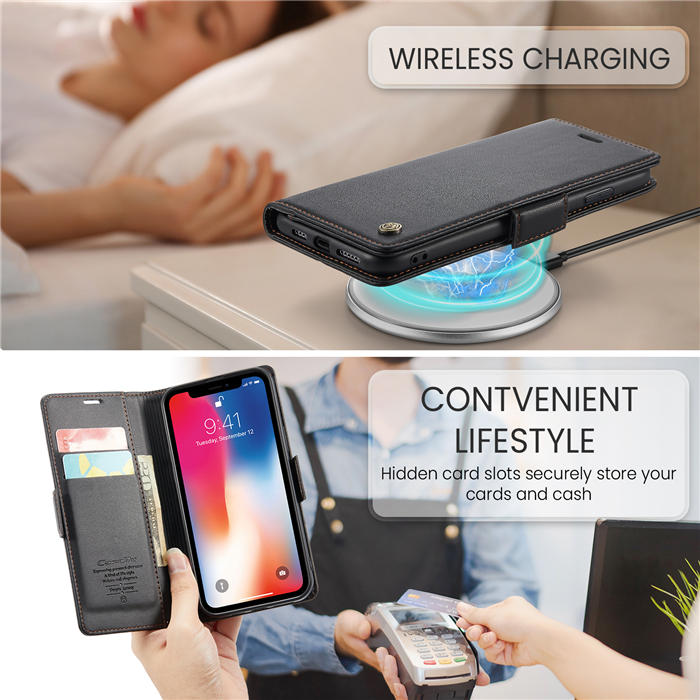 CaseMe iPhone X/XS Wallet RFID Blocking Magnetic Buckle Case