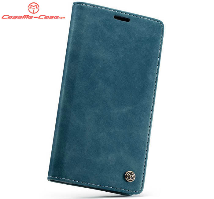 CaseMe iPhone XS Retro Wallet Kickstand Magnetic Flip Leather Case