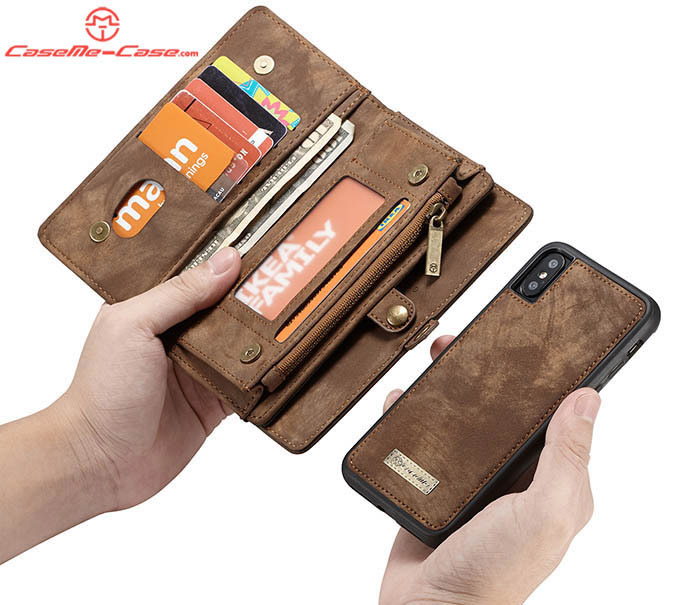 CaseMe iPhone XS Max Zipper Wallet Magnetic Detachable 2 in 1 Folio Case