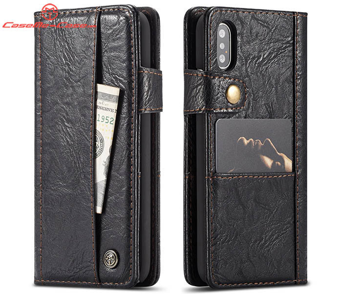 CaseMe iPhone Xs Retro Card Slots Wallet Leather Case