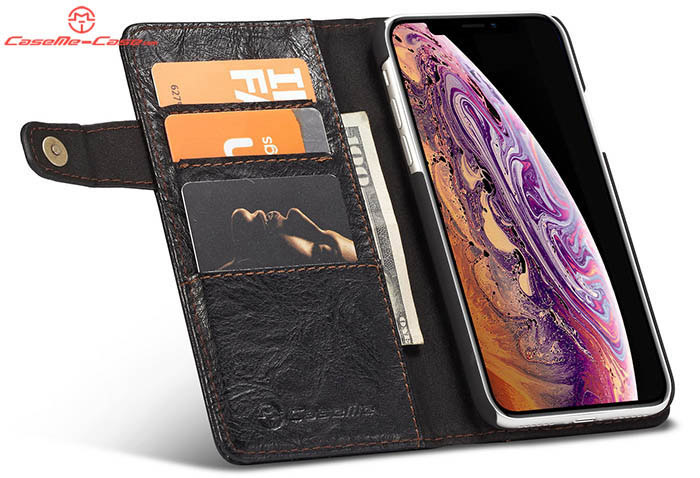 CaseMe iPhone Xs Retro Card Slots Wallet Leather Case