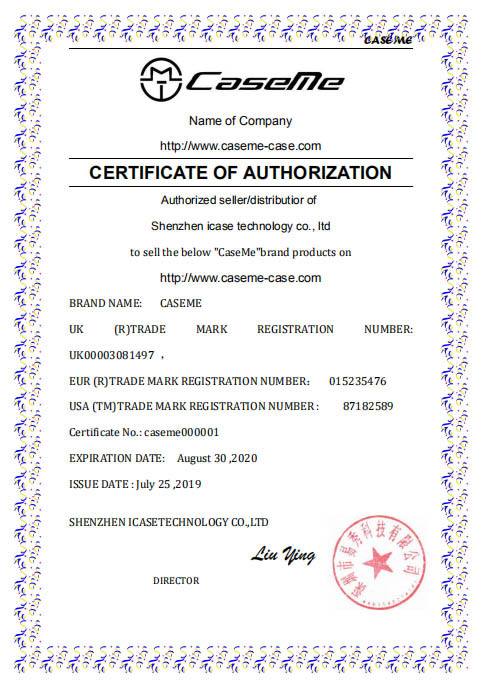 CaseMe-Case.com Official Certificate Of Authorization