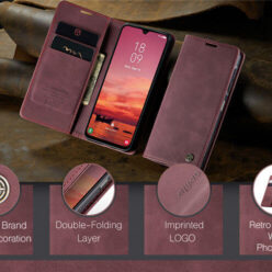 Magnetic Closure & 2 Card Slots – CaseMe Samsung Galaxy A26 5G Wallet Suede Leather Case