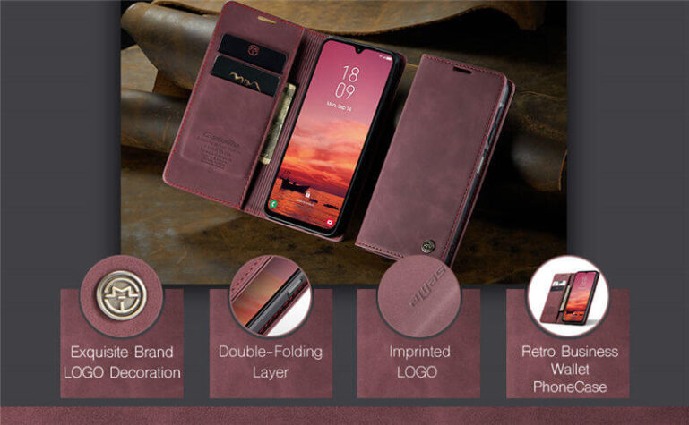 Magnetic Closure & 2 Card Slots – CaseMe Samsung Galaxy A26 5G Wallet Suede Leather Case