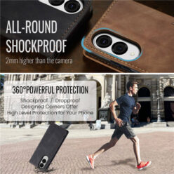 CaseMe Galaxy S25 Edge Wallet Suede Leather Case – Classic Magnetic Closure with Card Slots, Foldable Stand & Durable TPU Bumper – Stylish and Functional for Women & Men