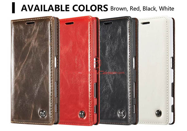 CaseMe Sony Xperia Z5 Magnetic Flip Leather Wallet Case